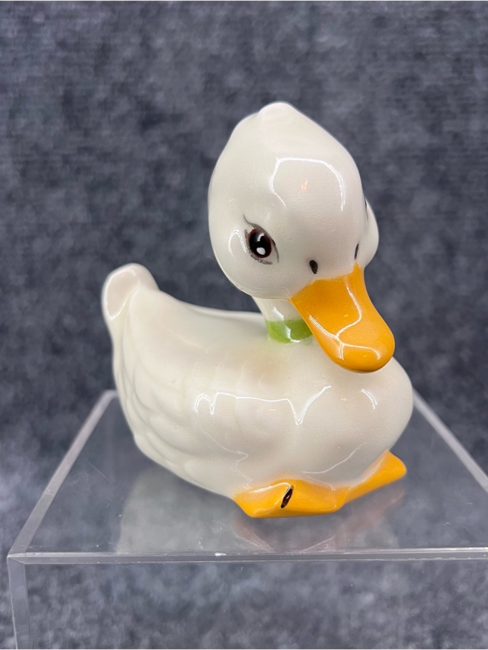 Vintage Cute Ceramic Bashful Duck Figurine 3.5” Spring Easter Country Decor